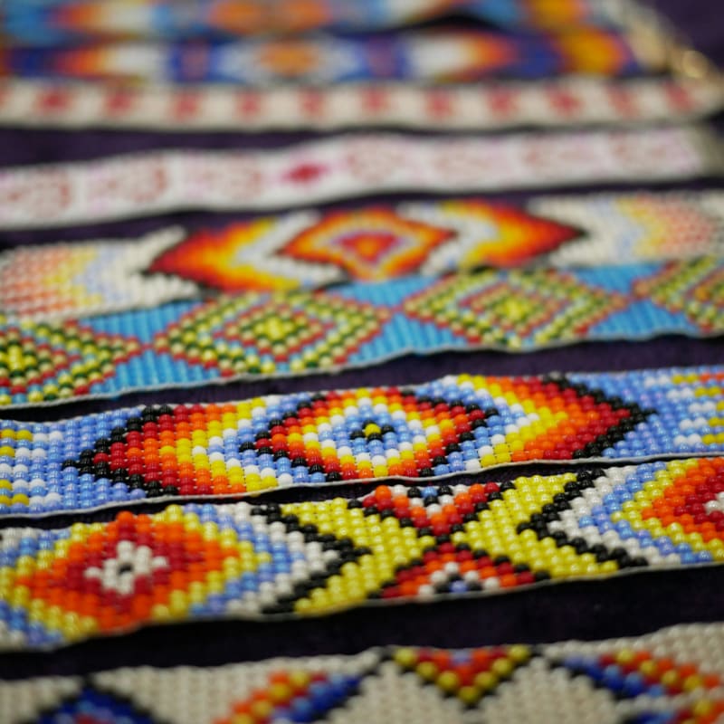 a close up of a colorful piece of cloth