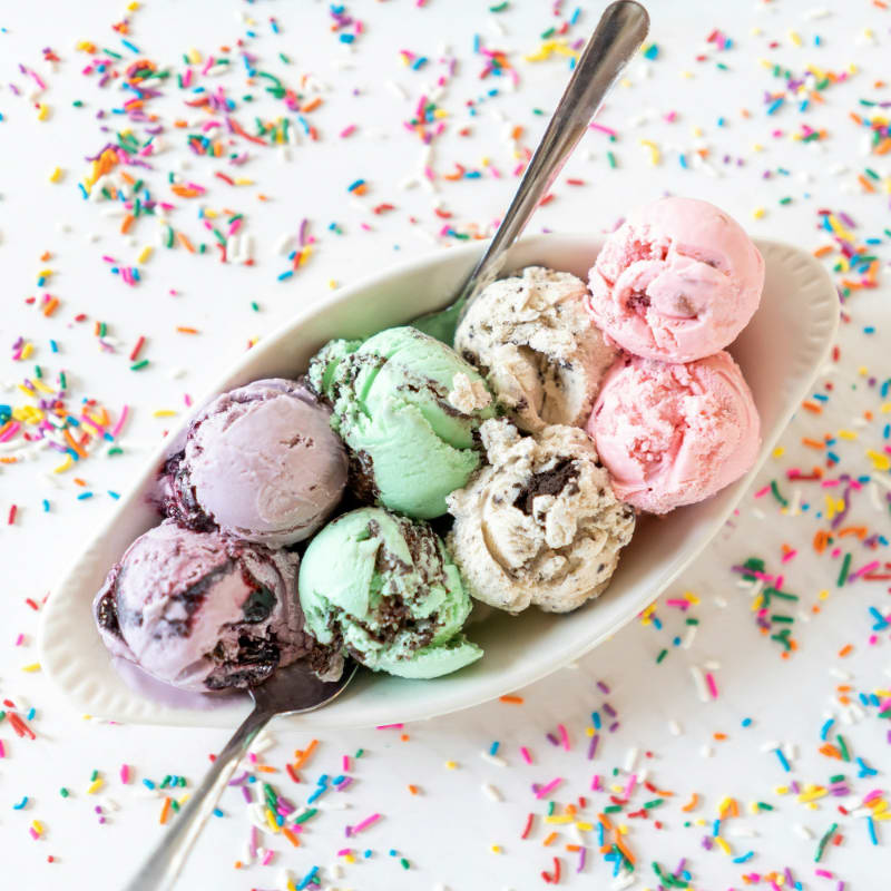 ice cream on white ceramic bowl