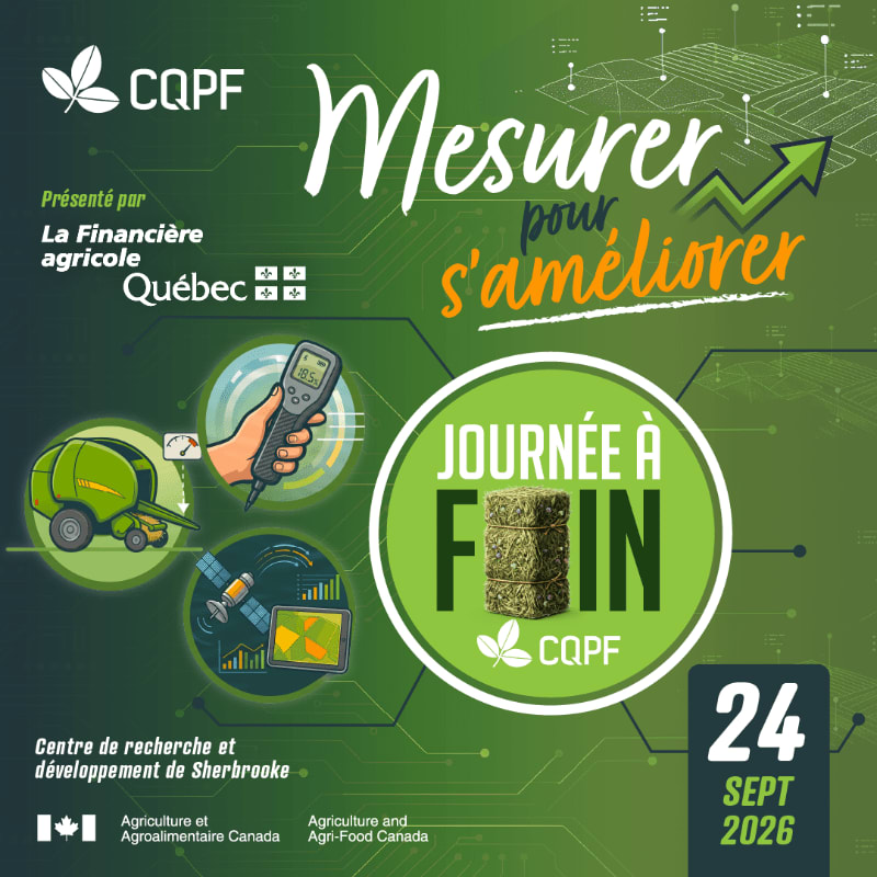 A green graphic promotes an event titled "Mesurer pour s'améliorer" (Measure to improve) with agricultural imagery in the foreground and a stylized background suggesting data and growth.