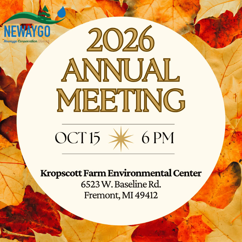 A cream-colored circle with event details is overlaid on a background of vibrant autumn leaves.