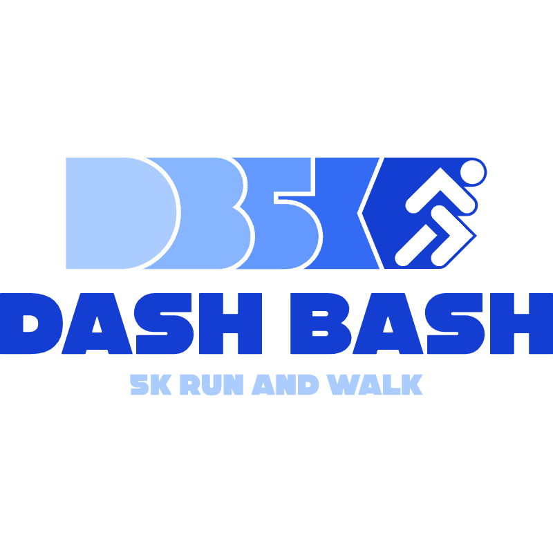 A blue and light blue graphic for a "35K Dash Bash 5K Run and Walk" is displayed against a white background.