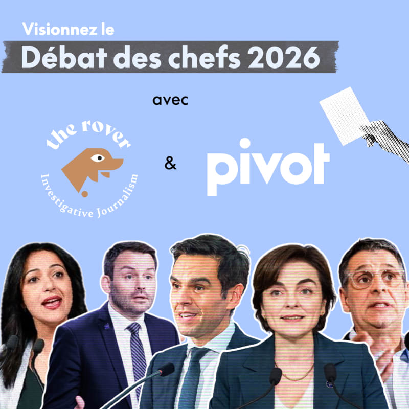 Five individuals are featured in the foreground against a light blue background with text and logos.