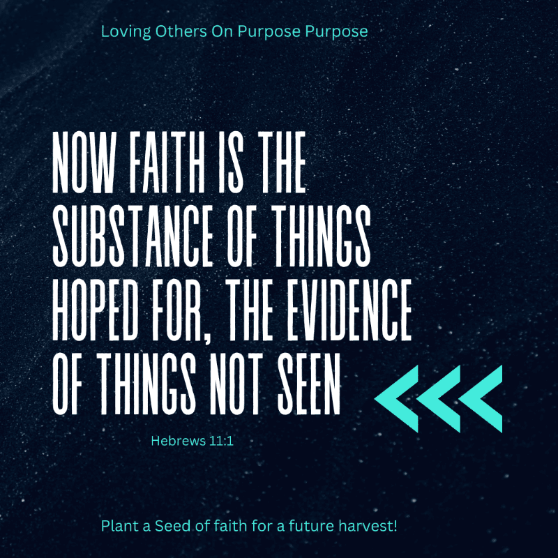 White text with a Bible verse and decorative arrows is overlaid on a dark, speckled background.