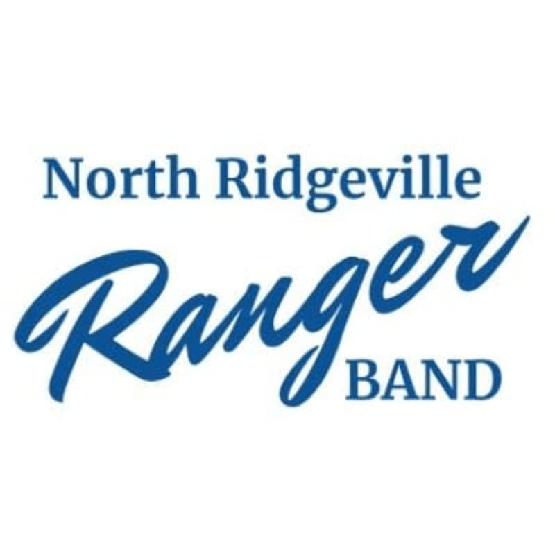 Blue text reading "North Ridgeville Ranger BAND" is displayed on a white background.