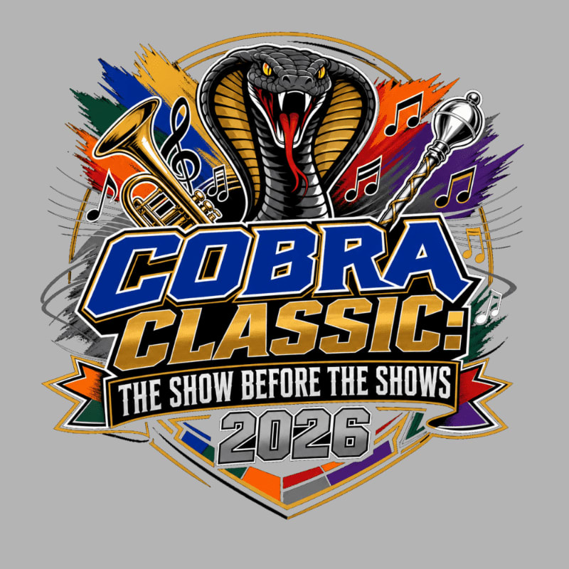 A menacing cobra with musical notes and instruments in the foreground is set against a vibrant, abstract background with the text "COBRA CLASSIC! THE SHOW BEFORE THE SHOWS 2026".