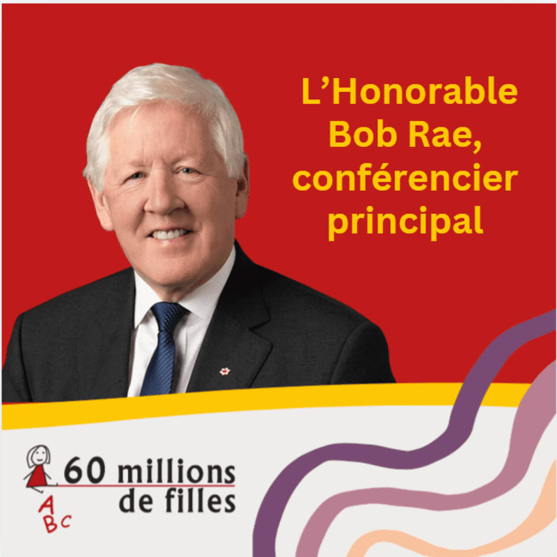A portrait of Bob Rae is in the foreground against a red background with text and a wavy design.