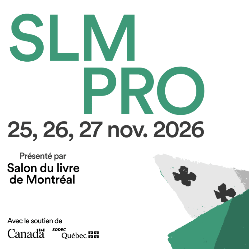 Large green text "SLM PRO" is in the upper portion of the image, with dates and sponsor logos below, against a white background with abstract green shapes and black clover-like symbols on the right.