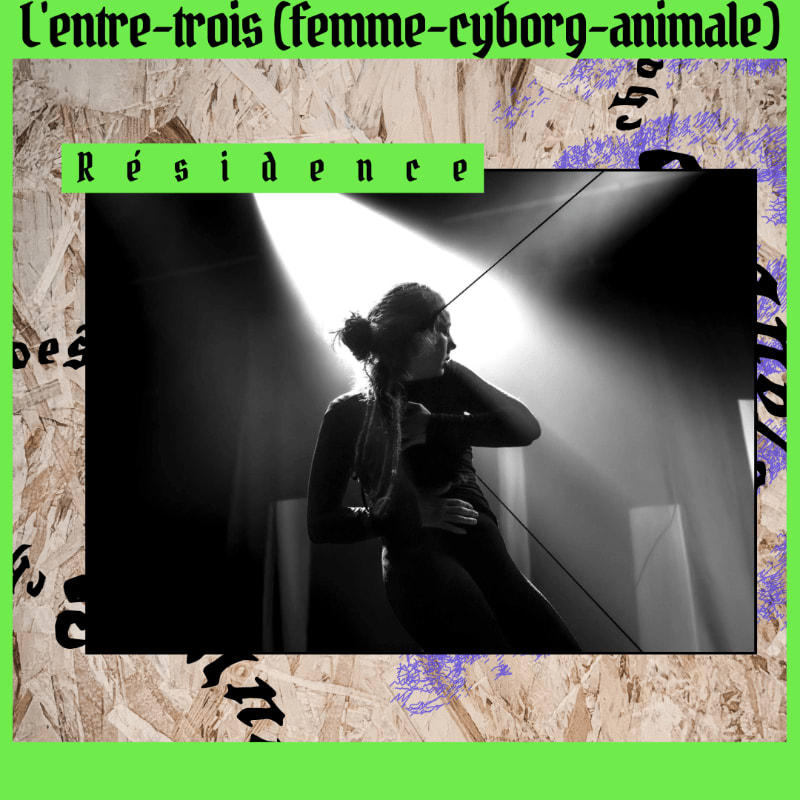 A silhouetted figure with braided hair is dramatically lit from behind in the foreground, set against a stark, abstract background with text overlays.
