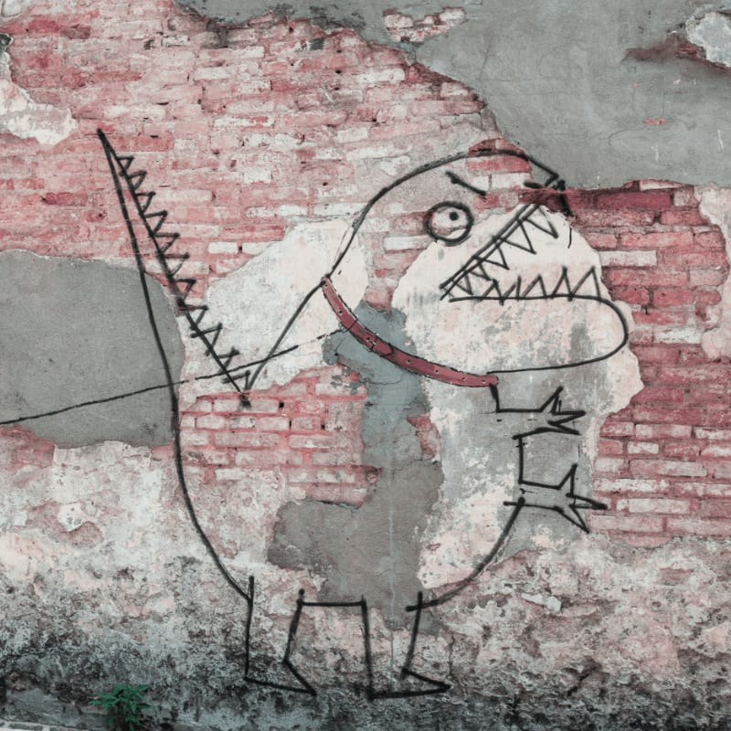 red and white concrete wall
