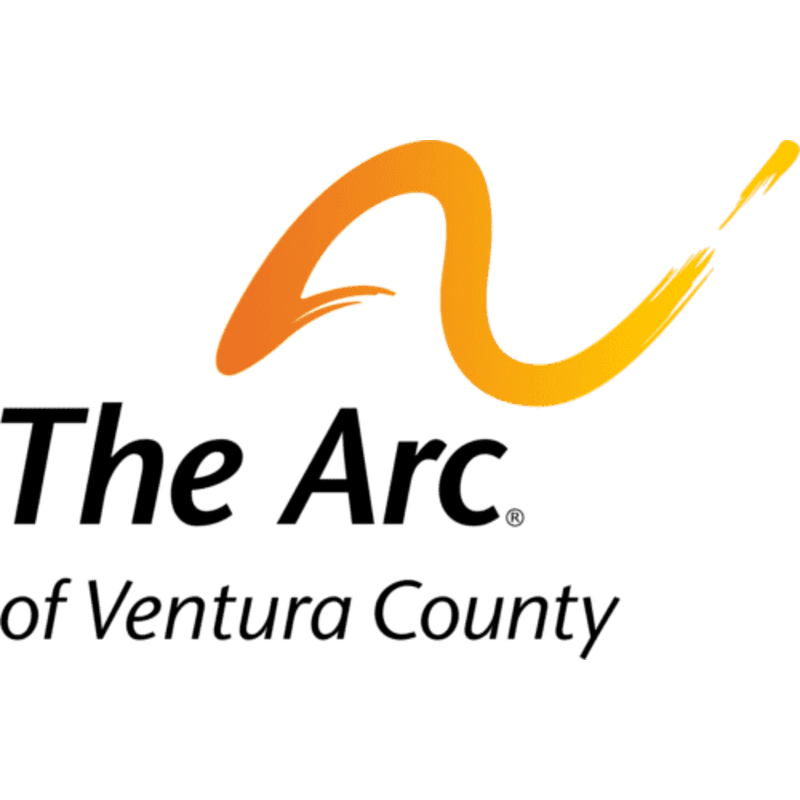 An orange stylized swoosh and the text "The Arc of Ventura County" are centered against a plain white background.