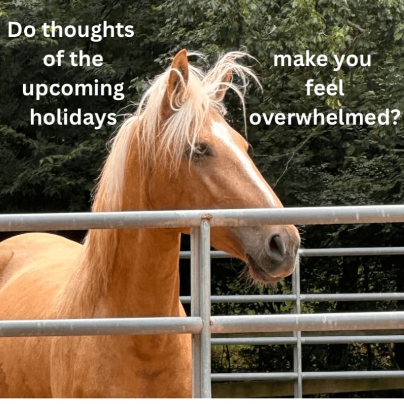 A chestnut horse with a blonde mane stands behind a metal fence against a backdrop of lush green trees.