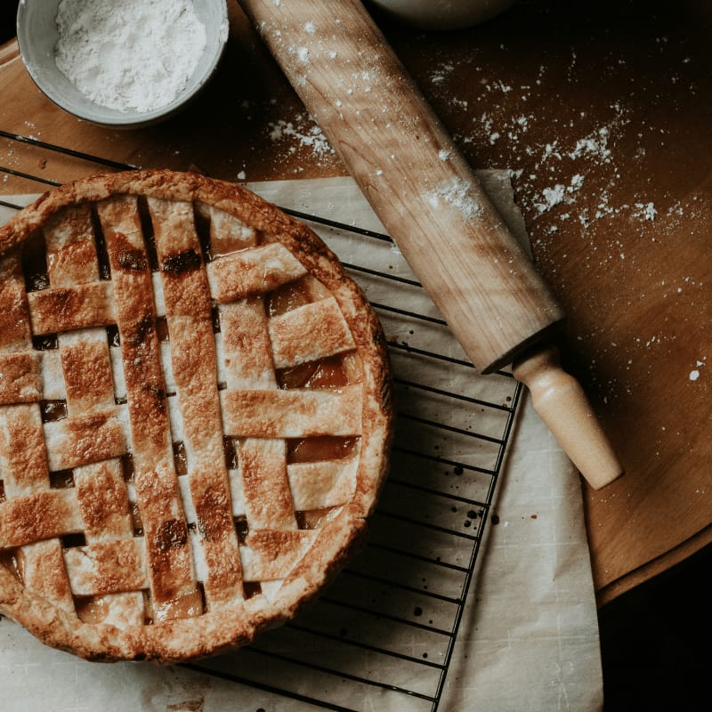 brown pie on brown wooden table