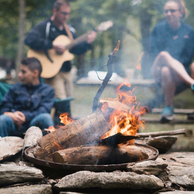 selective focus photography of fire on wood