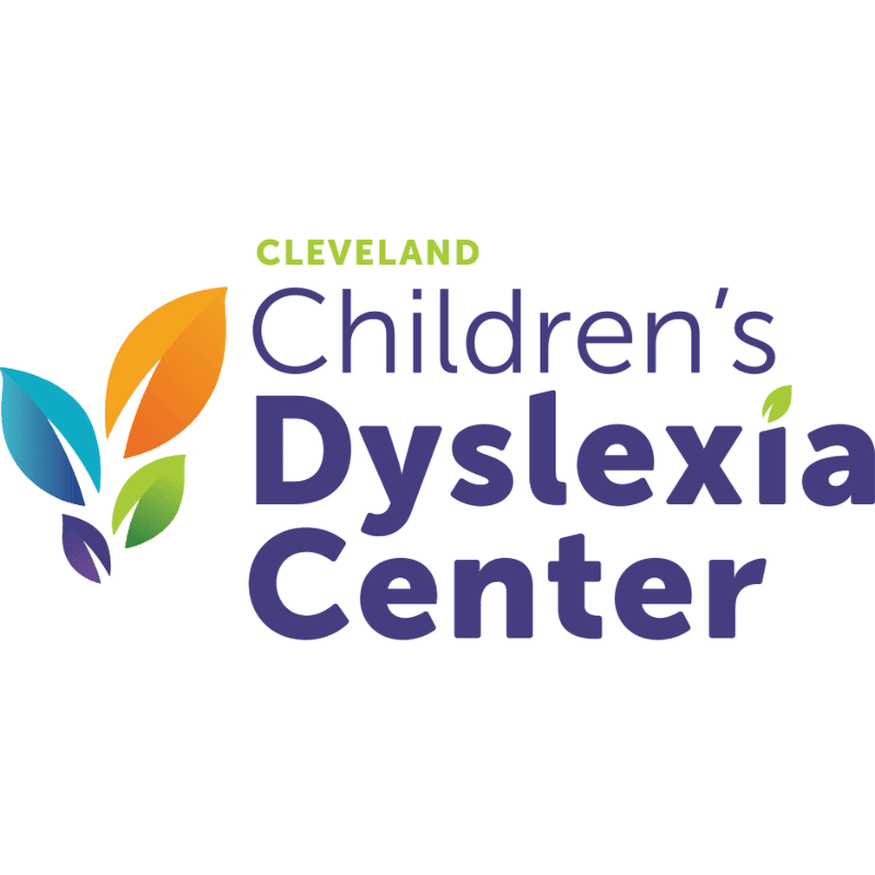 A colorful leaf logo and the text "CLEVELAND Children's Dyslexia Center" are centered on a plain white background.