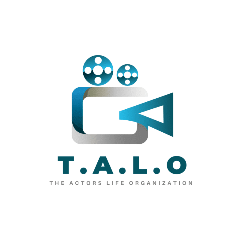 A stylized logo of a video camera with the text "T.A.L.O THE ACTORS LIFE ORGANIZATION" is presented against a plain white background.