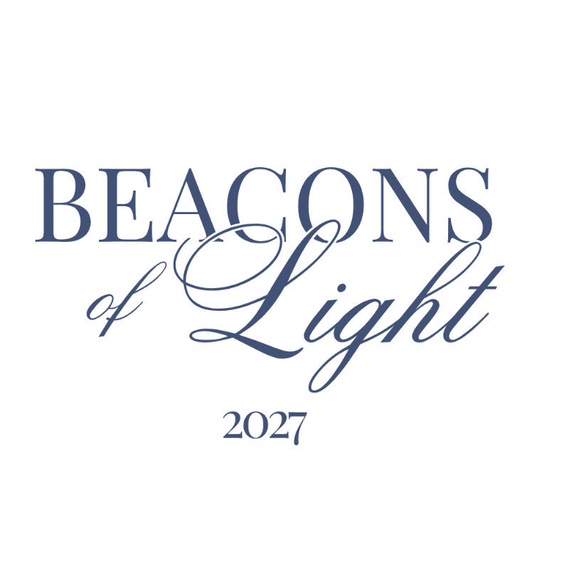 Blue text reading "BEACONS of Light 2027" is centered against a plain white background.