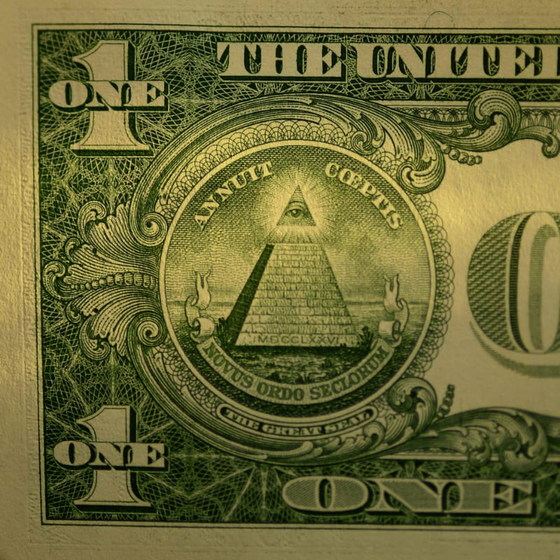 a close up of a one dollar bill