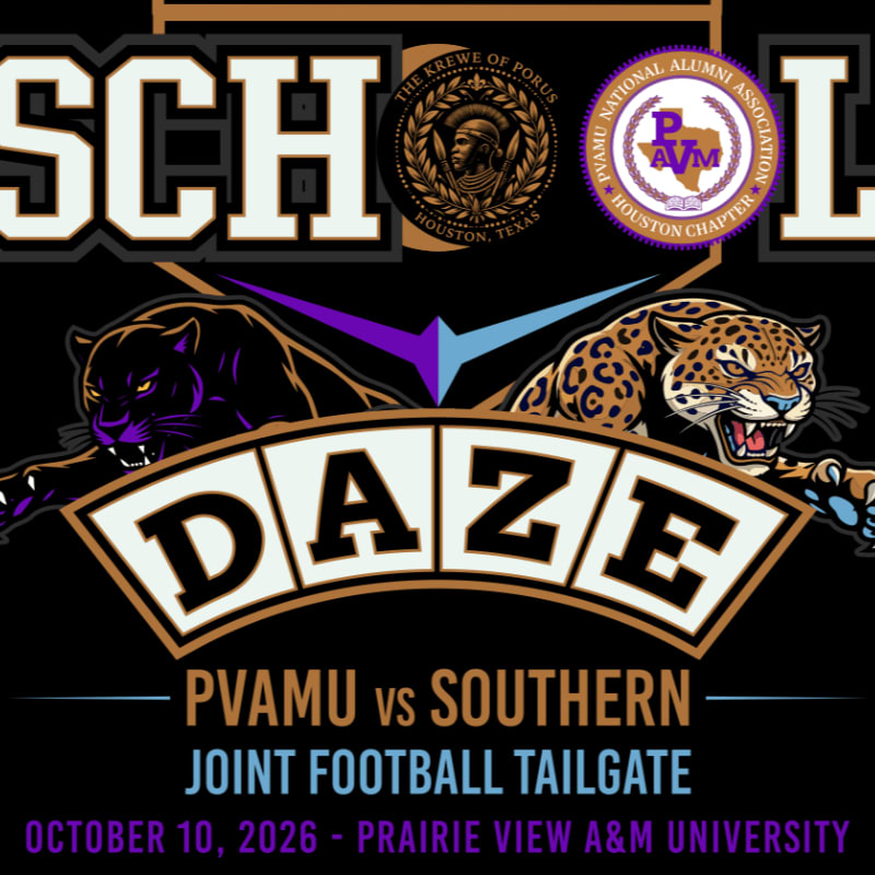 A promotional flyer for a joint football tailgate featuring a panther and a jaguar facing each other over the word "DAZE" against a black background with university logos and event details.