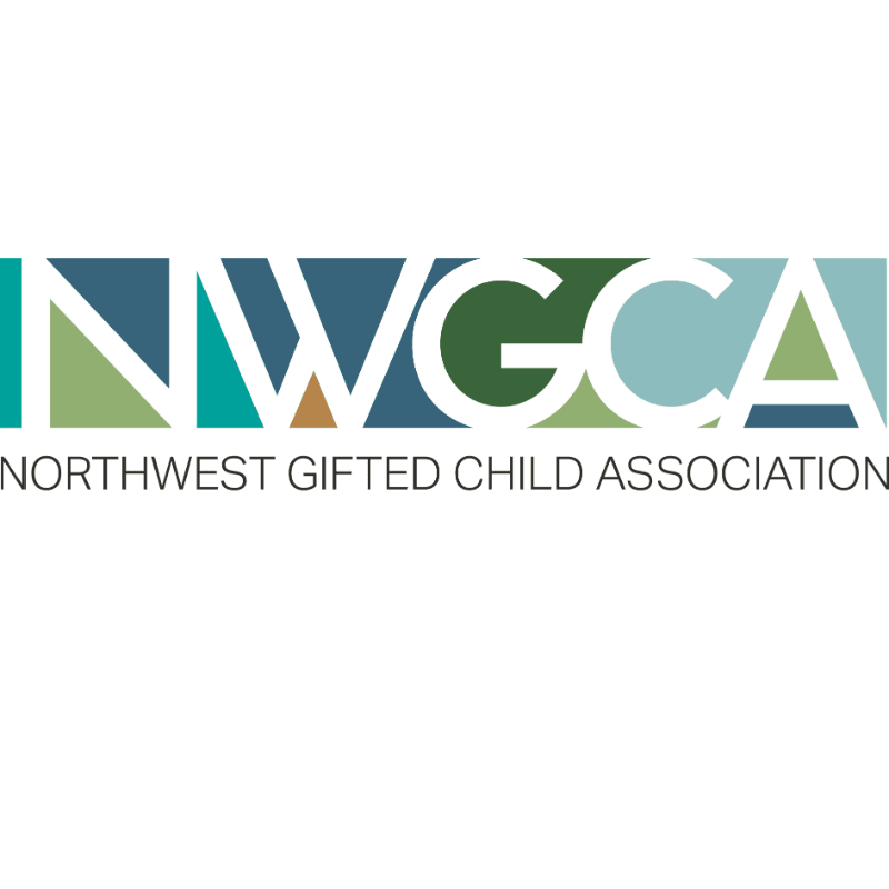 The colorful "NWGCA" logo and the text "NORTHWEST GIFTED CHILD ASSOCIATION" are centered against a plain white background.