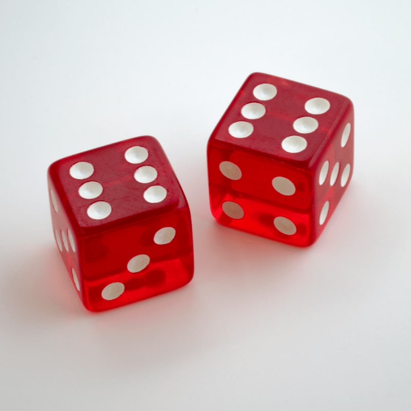 two dices with 6 dots