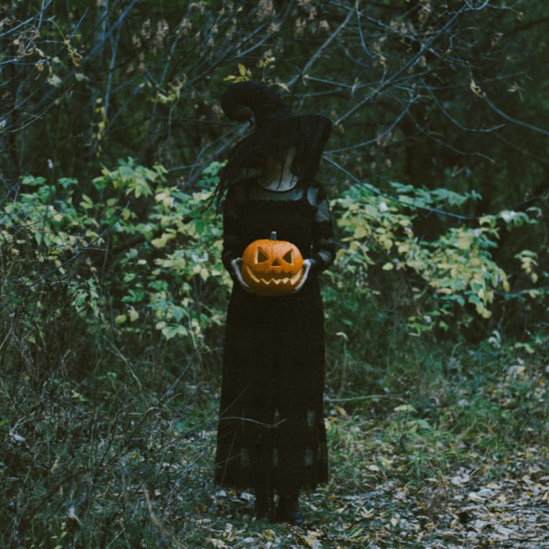 woman in black dress standing on green grass field