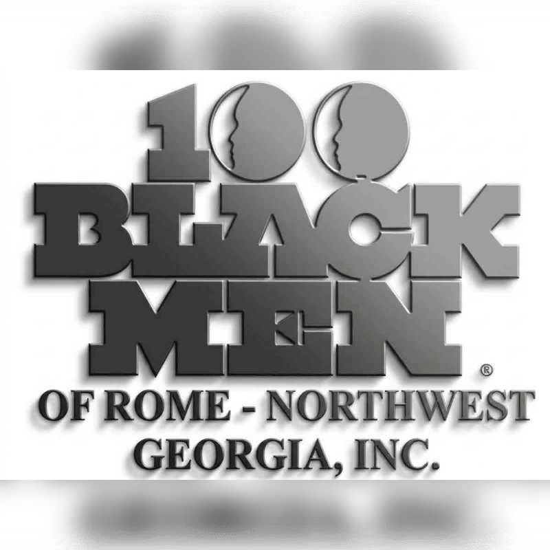 Bold black and grey text reading "100 BLACK MEN OF ROME - NORTHWEST GEORGIA, INC." is centered against a plain white background.