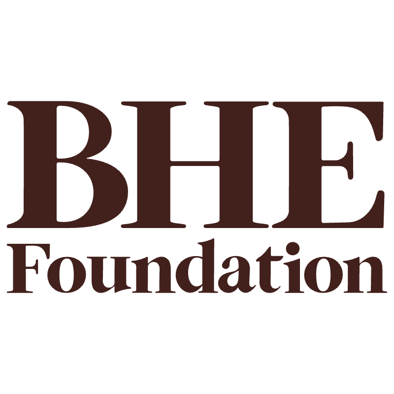 Dark brown text reading "BHE Foundation" is centered against a plain white background.