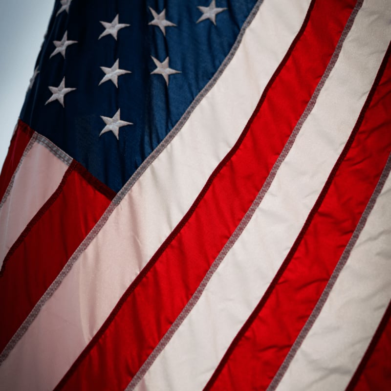 a close up of a large american flag