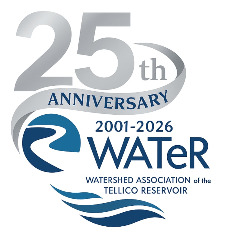 A silver "25th Anniversary" banner and the "WATER" logo with blue wave graphics are set against a plain white background.