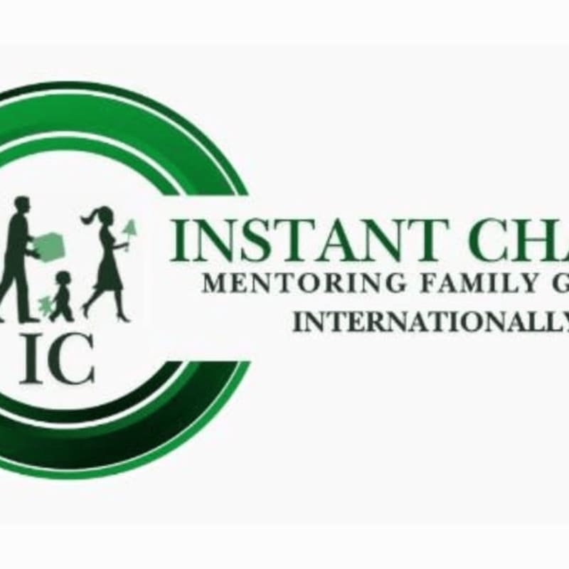 A green and white logo featuring silhouettes of a family and the text "INSTANT CH" set against a plain white background.