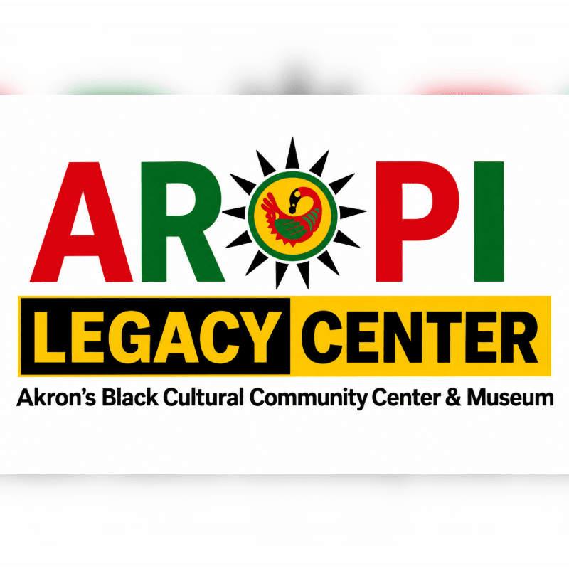 The logo for the ARPI Legacy Center, featuring colorful text and a sun-like emblem, is centered on a plain white background.