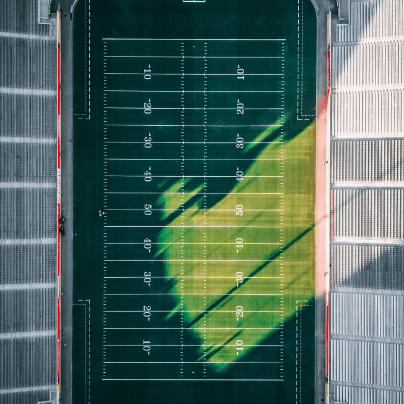 aerial photo of football field during daytime