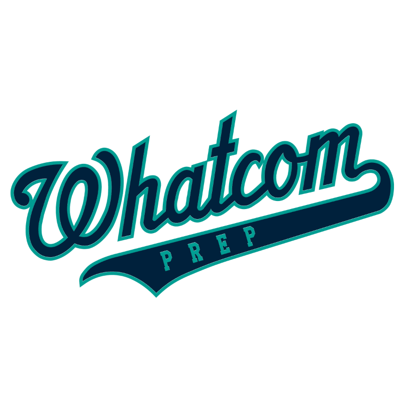 A teal and dark blue "Whatcom PREP" logo is centered against a plain white background.