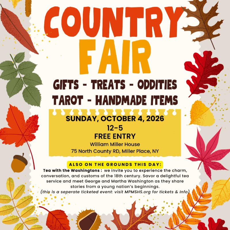 Bold orange and yellow text announcing a "Country Fair" sits in the center, surrounded by a border of colorful autumn leaves and an acorn.