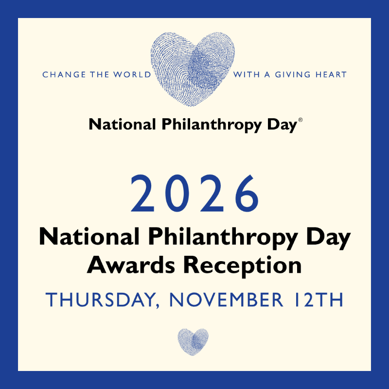 Blue text and a heart-shaped fingerprint logo are centered on a cream background, all enclosed within a thick blue border.