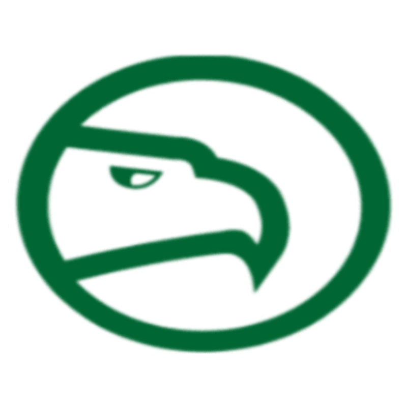 A green stylized eagle head profile is centered within a green circular border against a plain white background.
