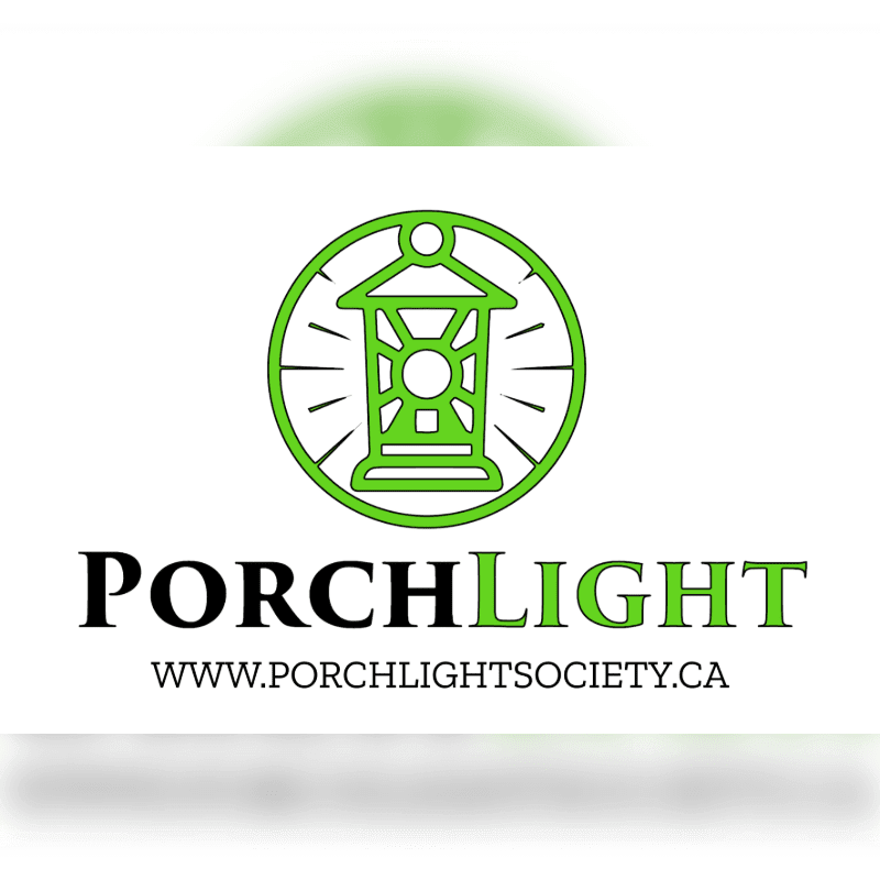 A green lantern logo and the text "PORCHLIGHT" with a website URL are centered against a plain white background.