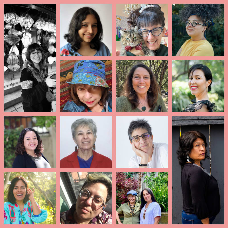 A grid of diverse portraits featuring various women in a mix of indoor and outdoor settings.