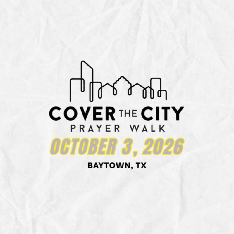 Black and yellow text and a city skyline graphic are centered on a white, crumpled paper background.