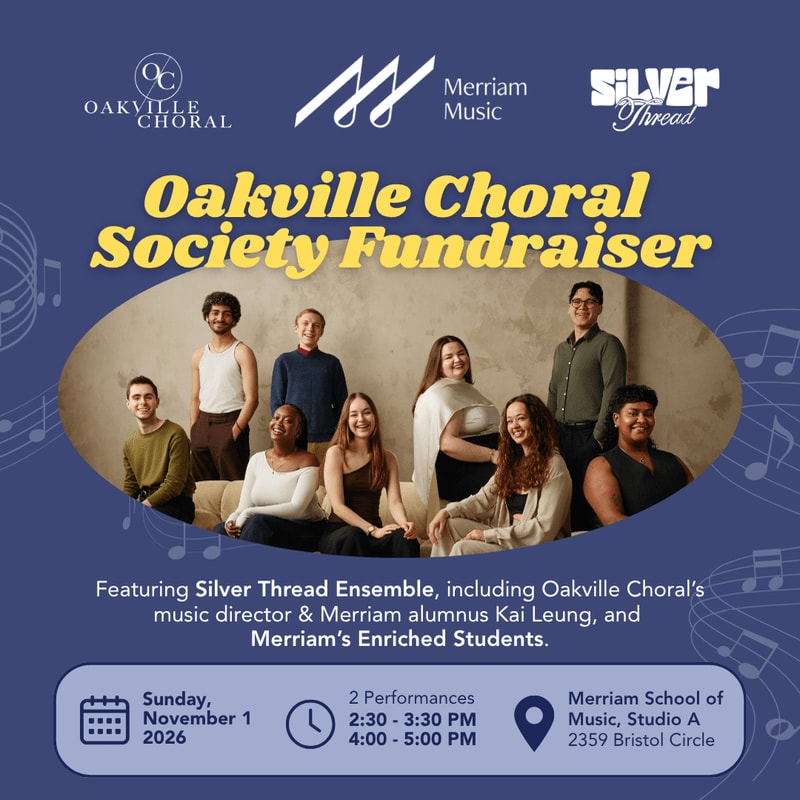 A group of diverse singers poses in the center of a blue promotional flyer featuring event details and organization logos.