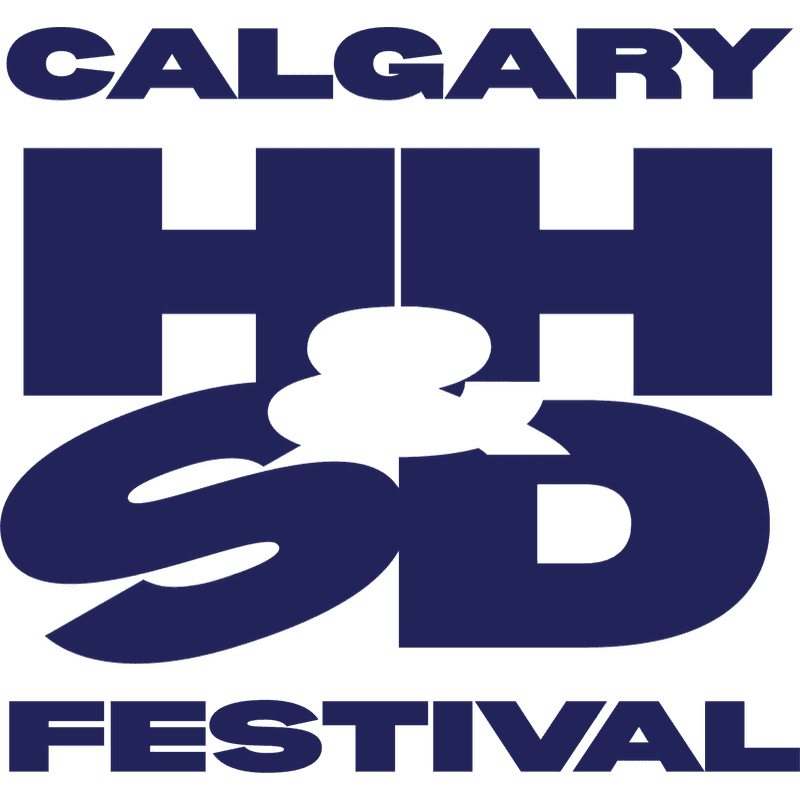 Dark blue text and stylized letters reading "CALGARY HH&SD FESTIVAL" are centered against a plain white background.