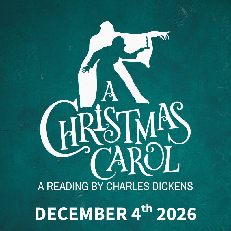 White text and a silhouette of a figure holding a candle are centered against a textured teal background.