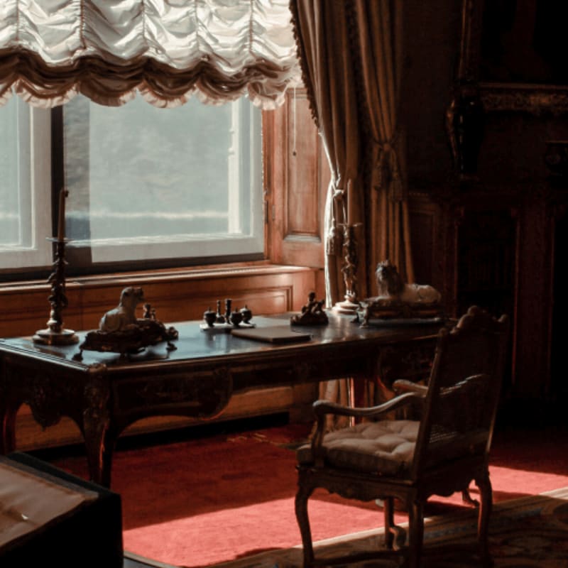 brown wooden table and chair