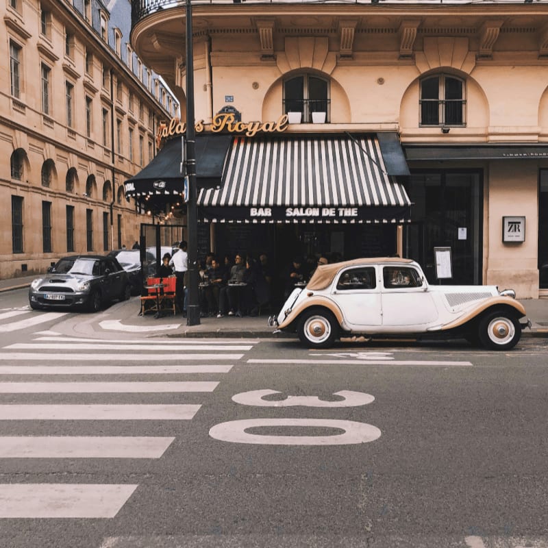 white vehicle on road