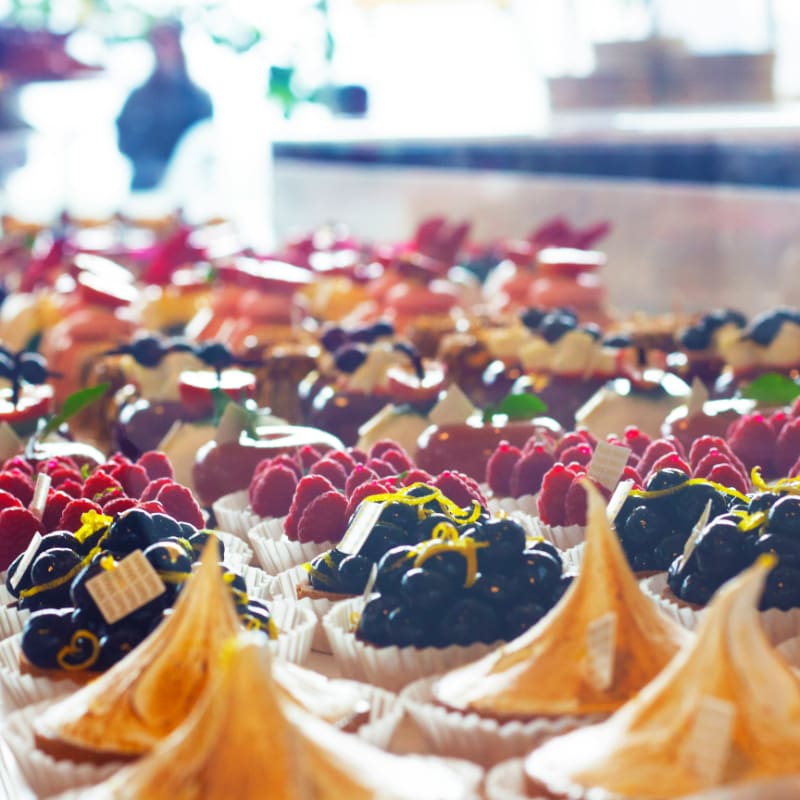 yellow red and green floral party favors