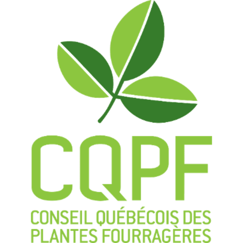 A logo featuring three green leaves above the text "CQPF CONSEIL QUÉBÉCOIS DES PLANTES FOURRAGÈRES" on a white background.