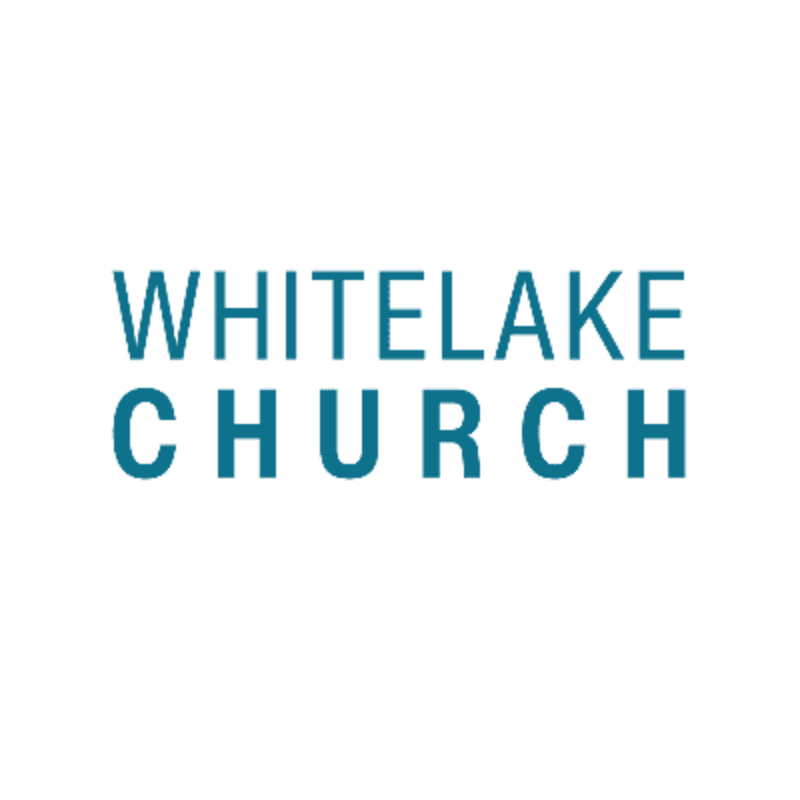 Blue text reading "WHITELAKE CHURCH" is centered against a plain white background.
