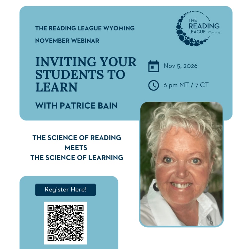 A promotional flyer for a webinar featuring a portrait of Patrice Bain and event details set against a light blue and white background.