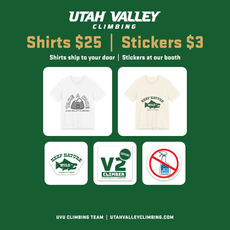 Two t-shirts with nature-themed graphics are displayed in the foreground against a dark green background with promotional text.