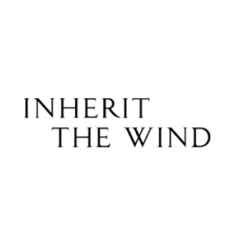 Black text reading "INHERIT THE WIND" is centered against a plain white background.